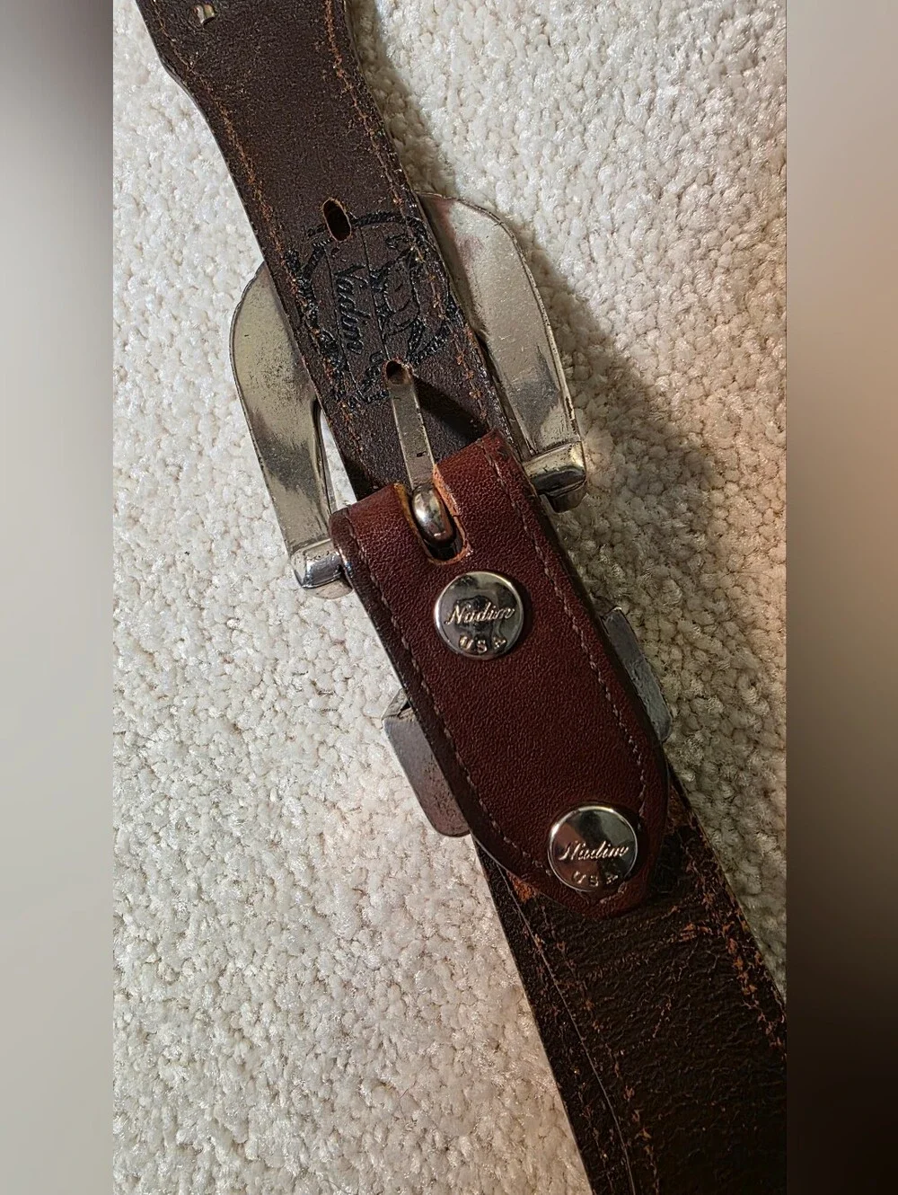 Vintage Nadim Leather Studded Belt Western 90's Made In USA 36